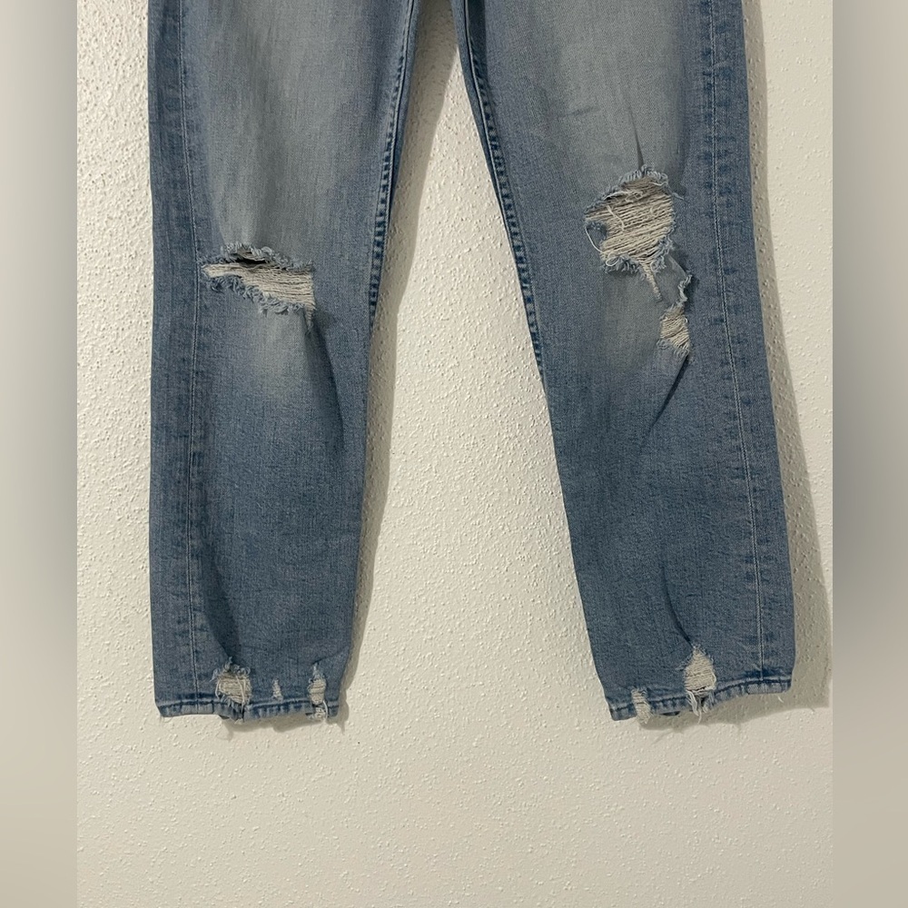 MOTHER SUPERIOR The Tomcat Ripped Crop Straight Leg Jeans 25 - Picture 6 of 16